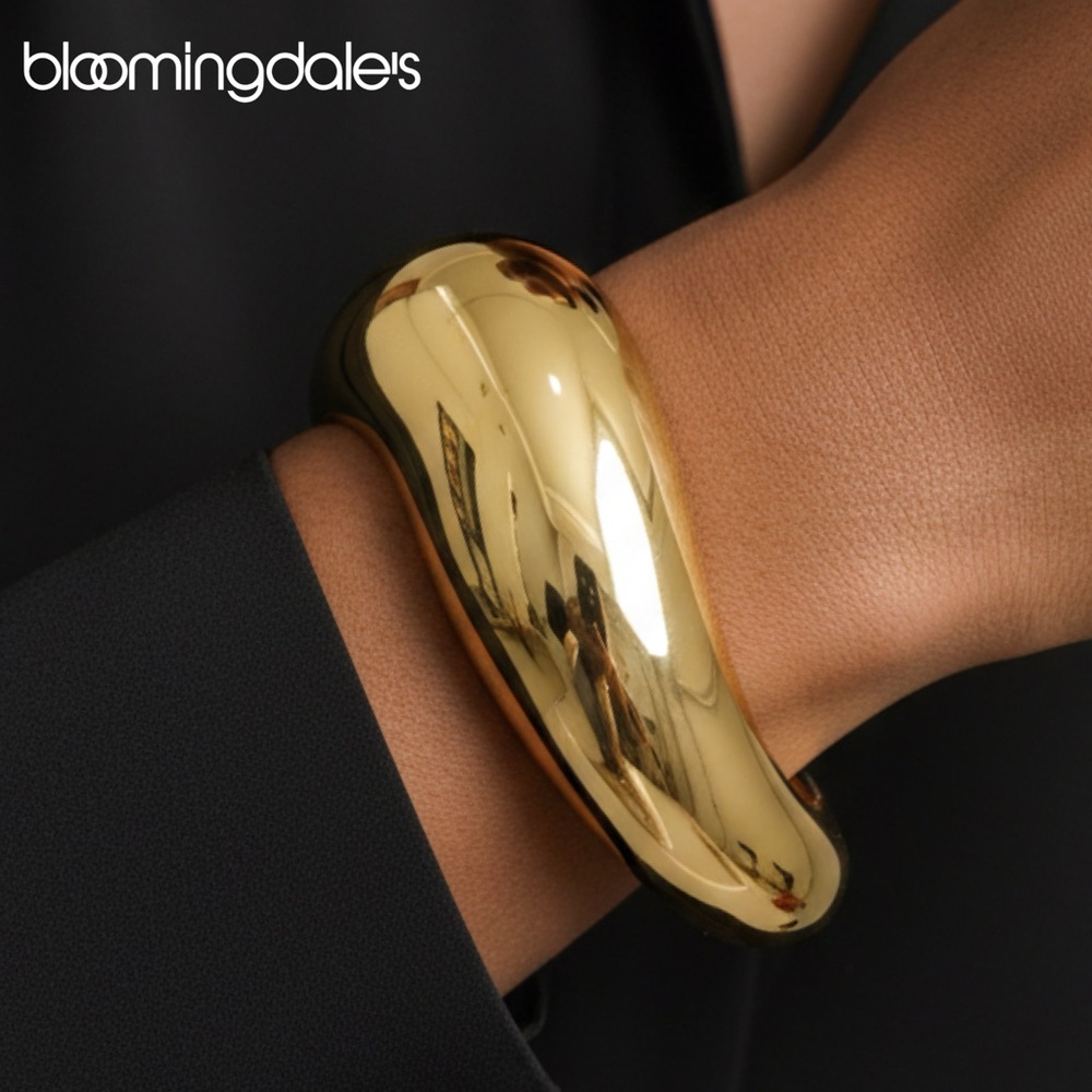 NEW Gold Chunky Stackable Hinged Bangle Bracelet